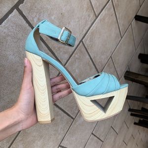 Turquoise Platform Heels